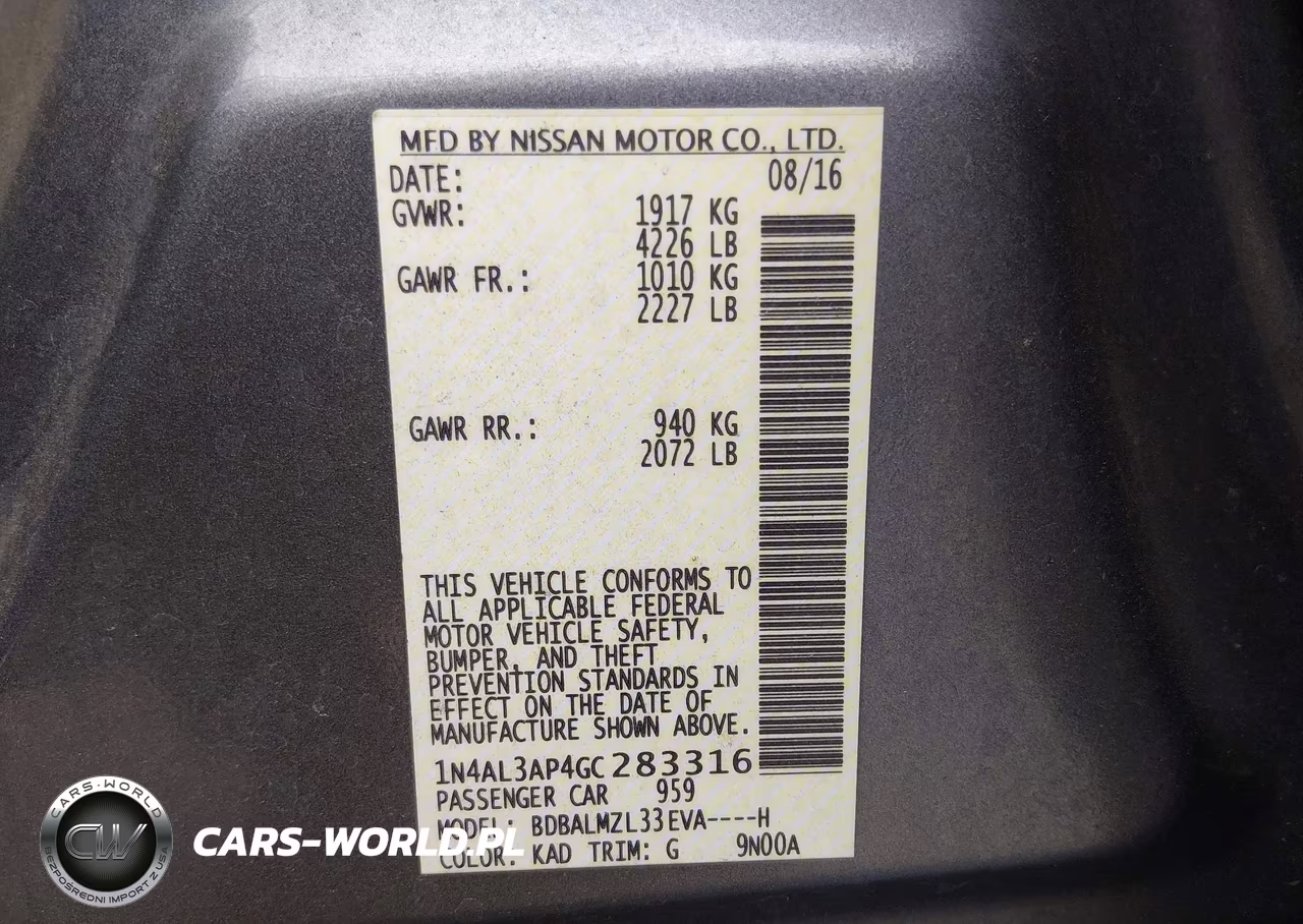2016 Nissan Altima 2.5 Sv VIN:1N4AL3AP4GC283316 - 9