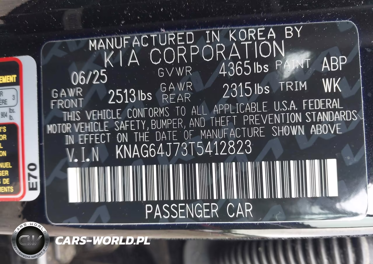 2026 Kia K5 Gt-Line Fwd VIN:KNAG64J73T5412823 - 9