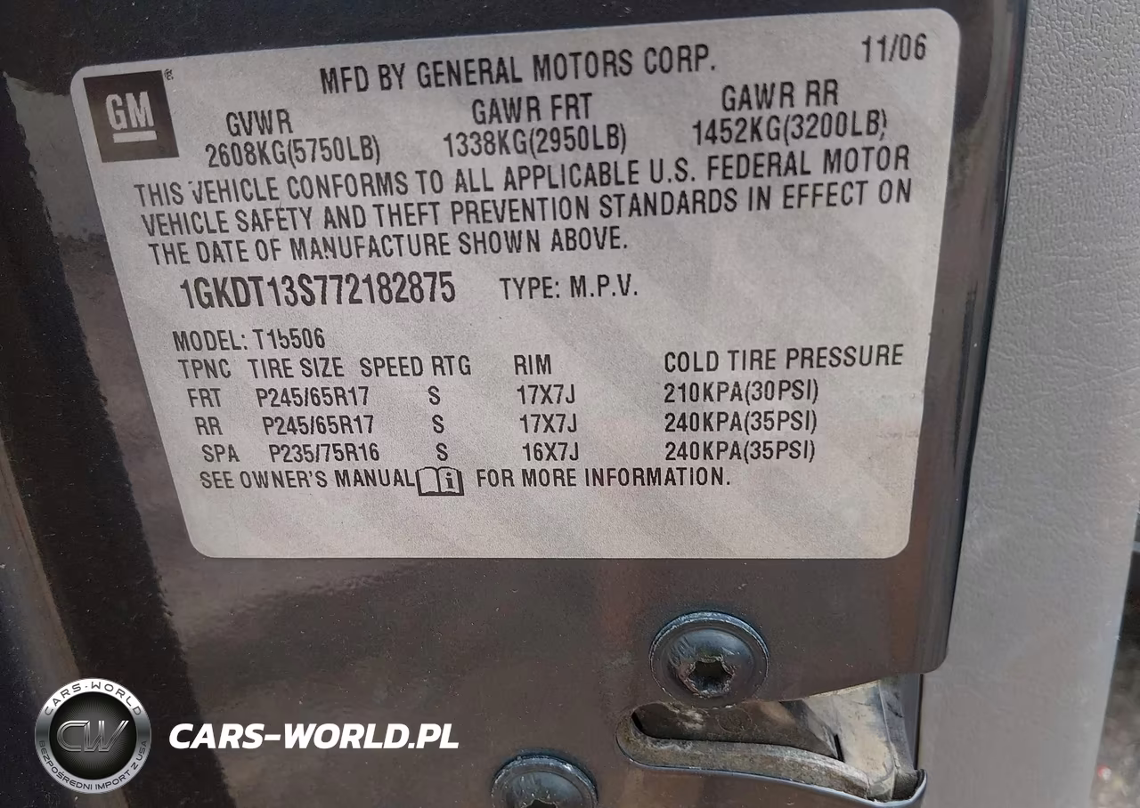 2007 GMC Envoy Sle Commercial VIN:1GKDT13S772182875 - 9