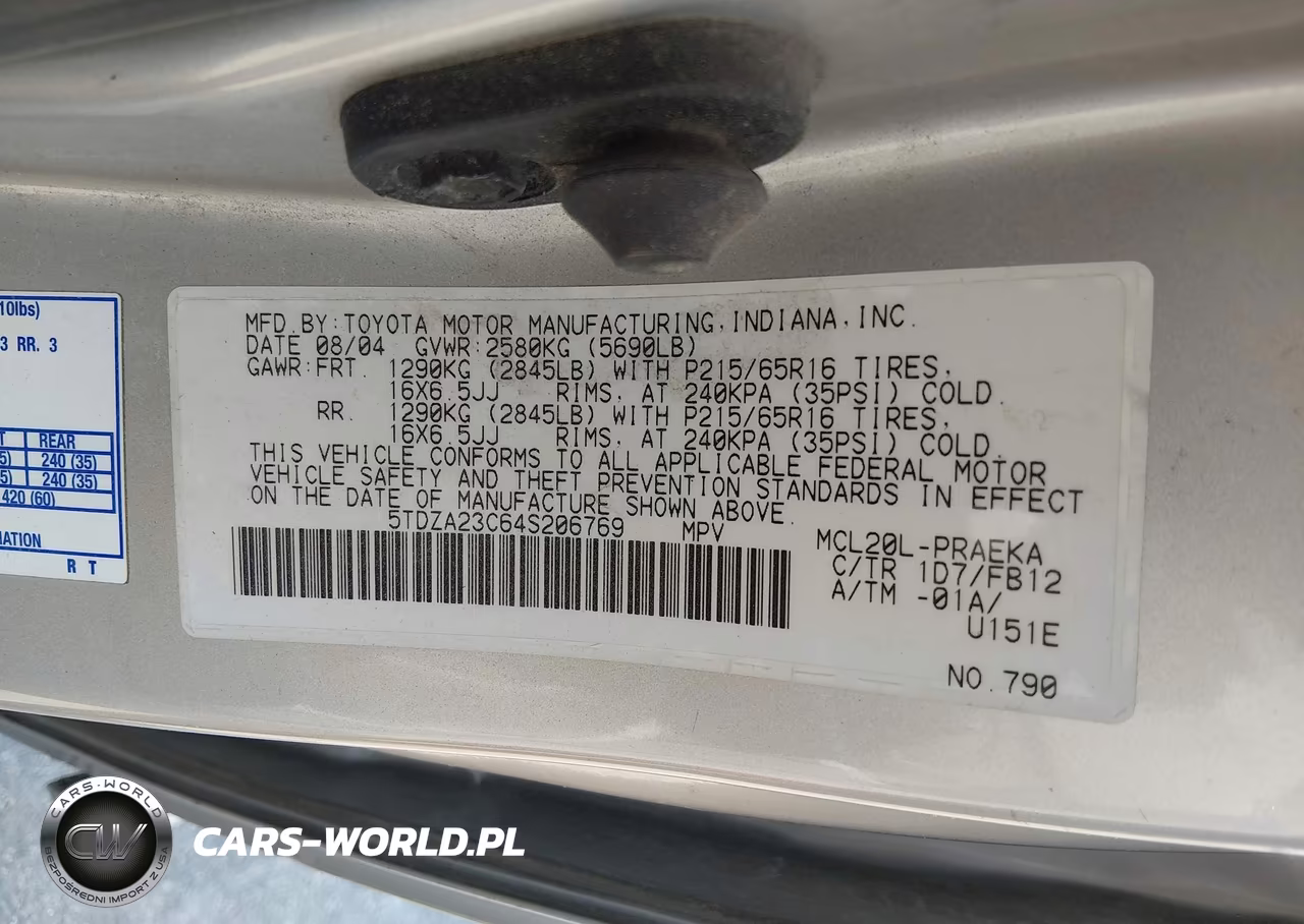 2004 Toyota Sienna Le VIN:5TDZA23C64S206769 - 9