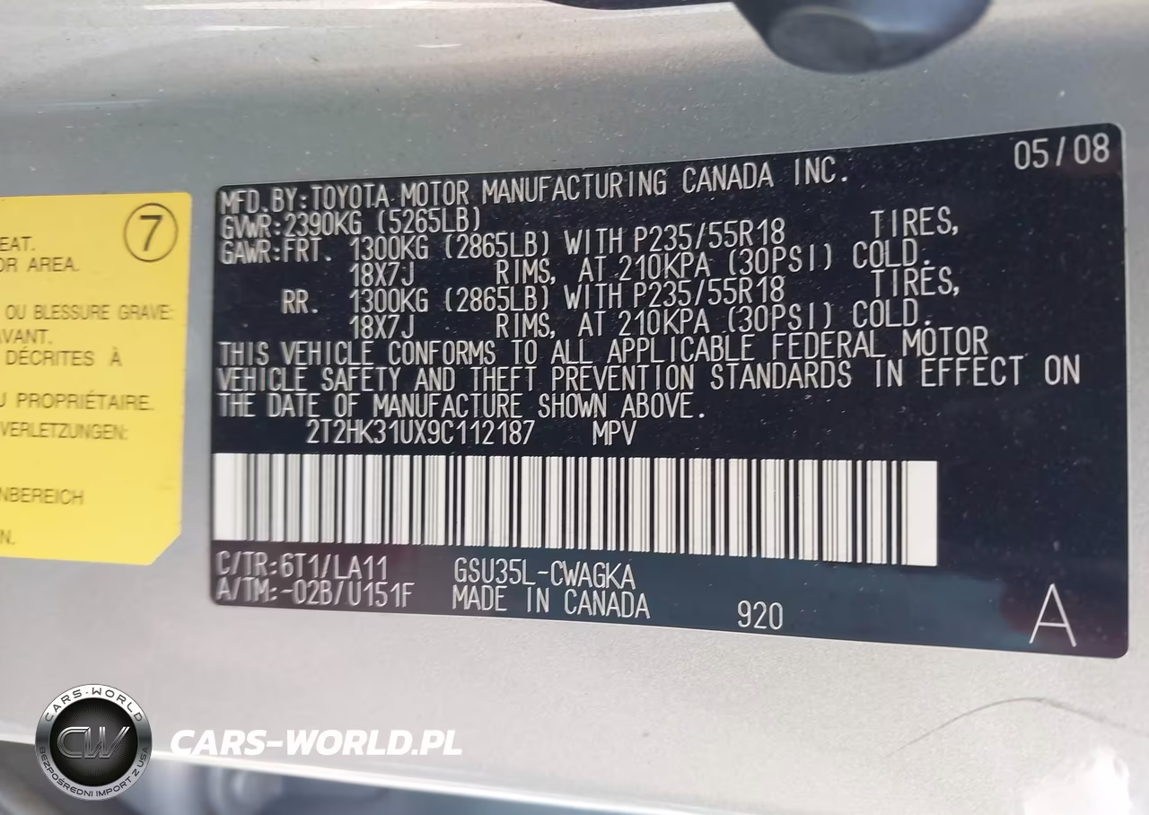2009 Lexus Rx 350 VIN:2T2HK31UX9C112187 - 9