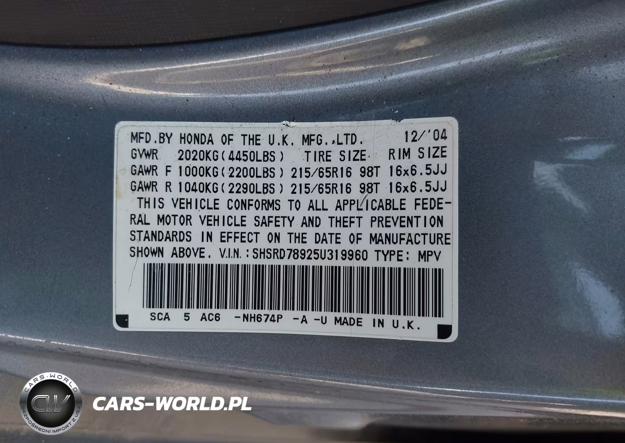 2005 Honda Cr-V Se VIN:SHSRD78925U319960 - 9