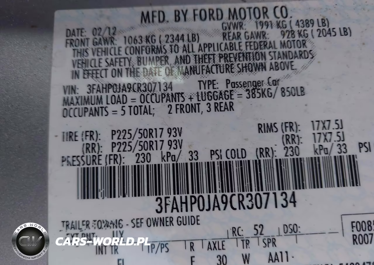 2012 Ford Fusion Sel VIN:3FAHP0JA9CR307134 - 9