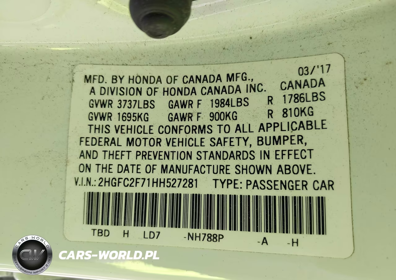 2017 Honda Civic Ex VIN:2HGFC2F71HH527281 - 9