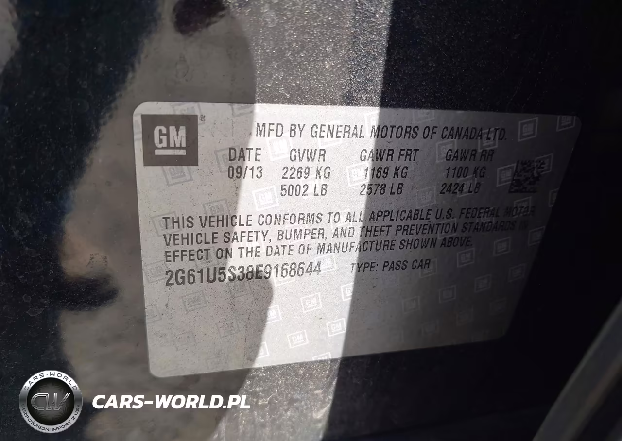 2014 Cadillac Xts W20 Livery Package VIN:2G61U5S38E9168644 - 9