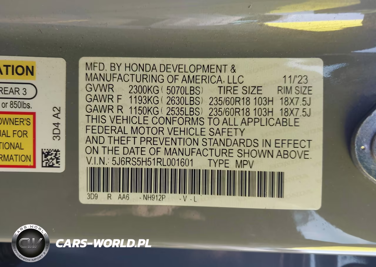 2024 Honda Cr-V Hybrid Sport VIN:5J6RS5H51RL001601 - 9