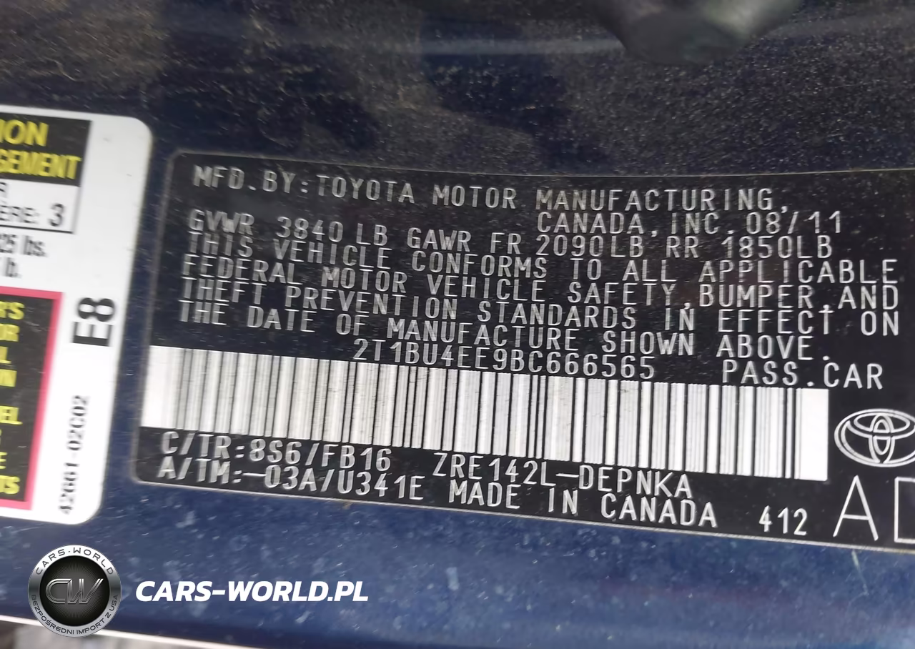 2011 Toyota Corolla Le VIN:2T1BU4EE9BC666565 - 9