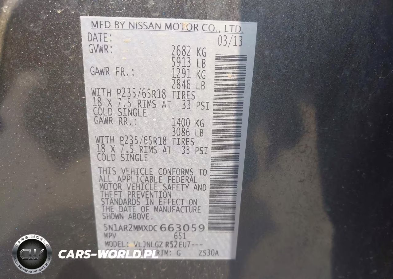 2013 Nissan Pathfinder Sl VIN:5N1AR2MMXDC663059 - 9