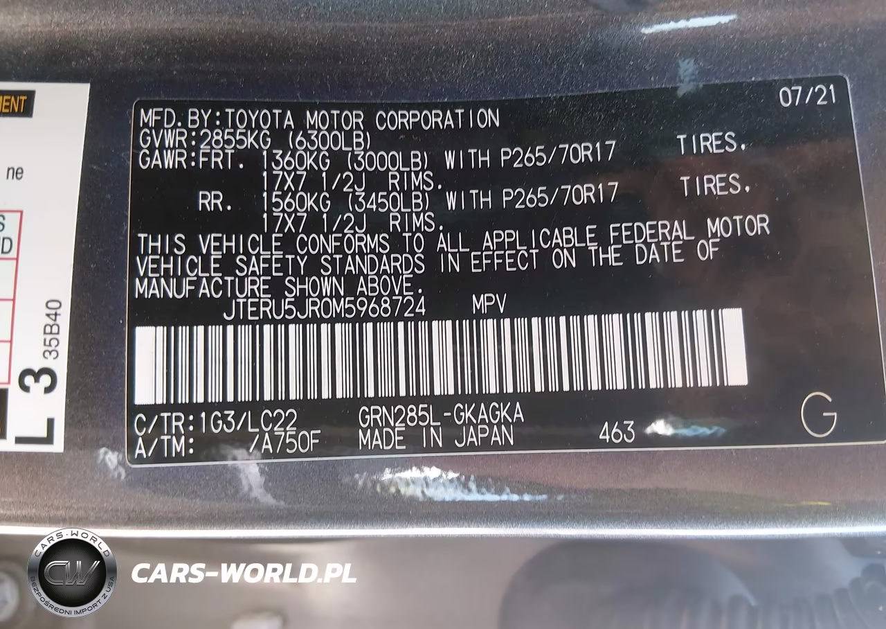 2021 Toyota 4Runner Trd Off Road Premium VIN:JTERU5JR0M5968724 - 9