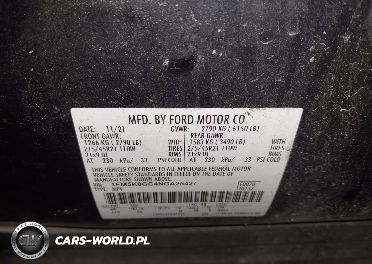 2022 Ford Explorer St VIN:1FM5K8GC4NGA25427 - 9