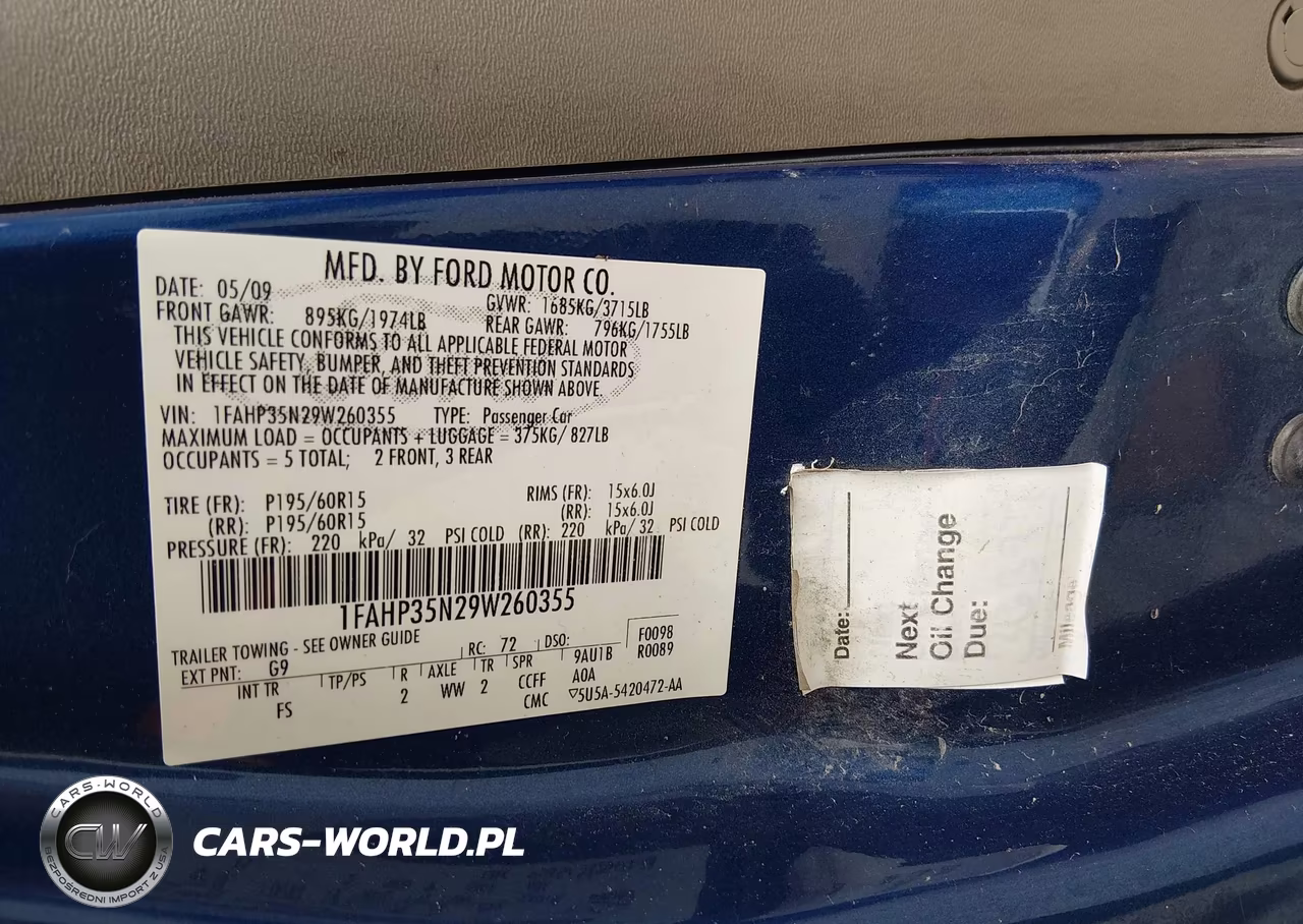 2009 Ford Focus Se VIN:1FAHP35N29W260355 - 9