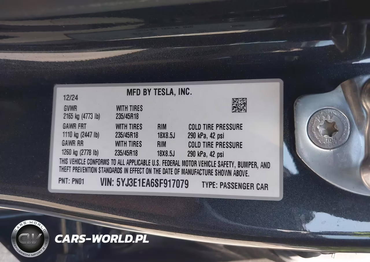 2025 Tesla Model 3 Long Range Rear-Wheel Drive-Standard Rear-Wheel Drive VIN:5YJ3E1EA6SF917079 - 9