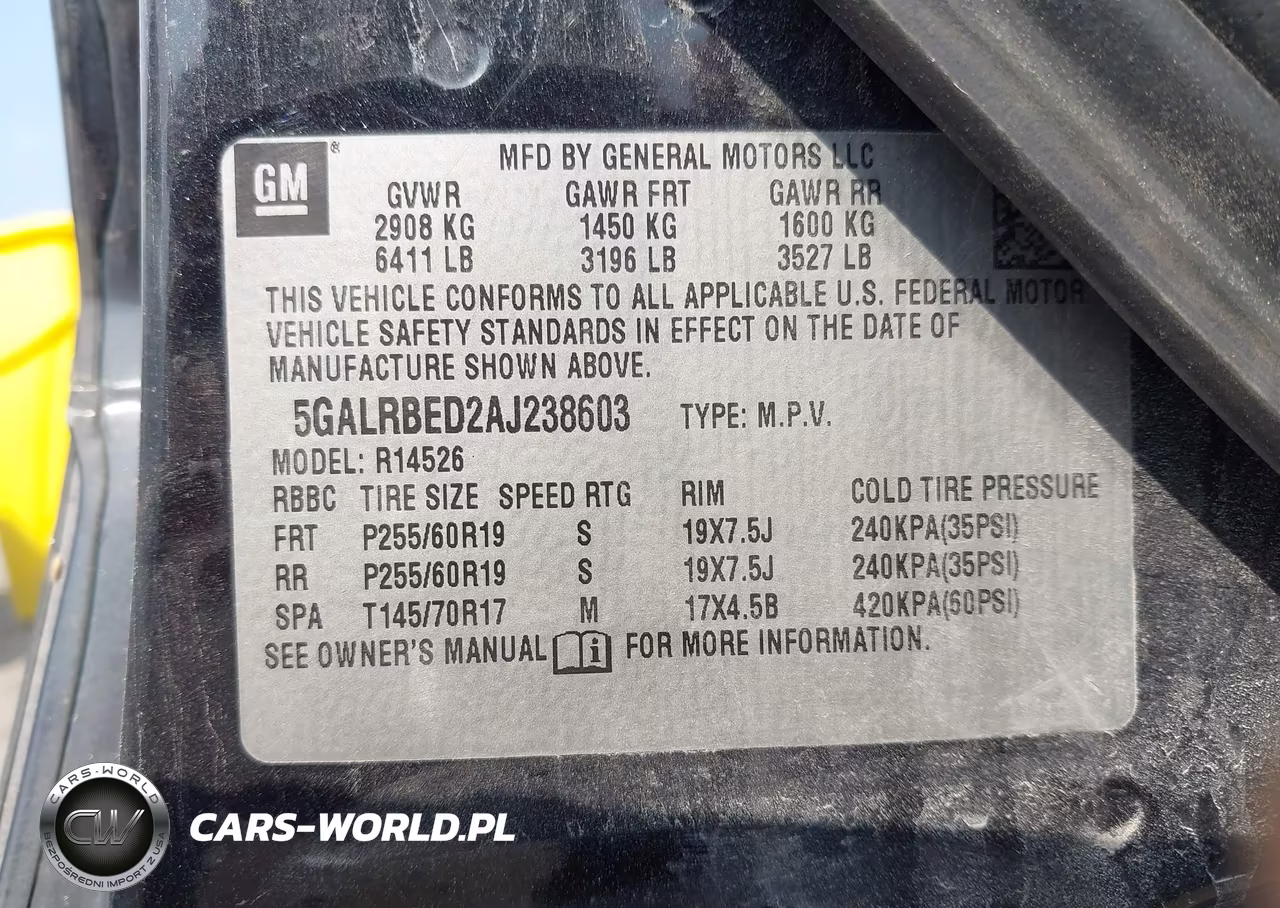 2010 Buick Enclave 1Xl VIN:5GALRBED2AJ238603 - 9