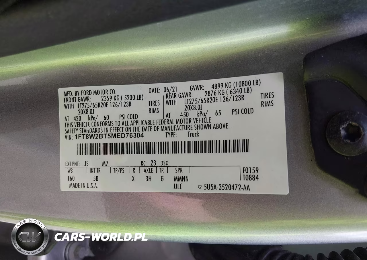 2021 Ford F-250 Lariat VIN:1FT8W2BT5MED76304 - 8