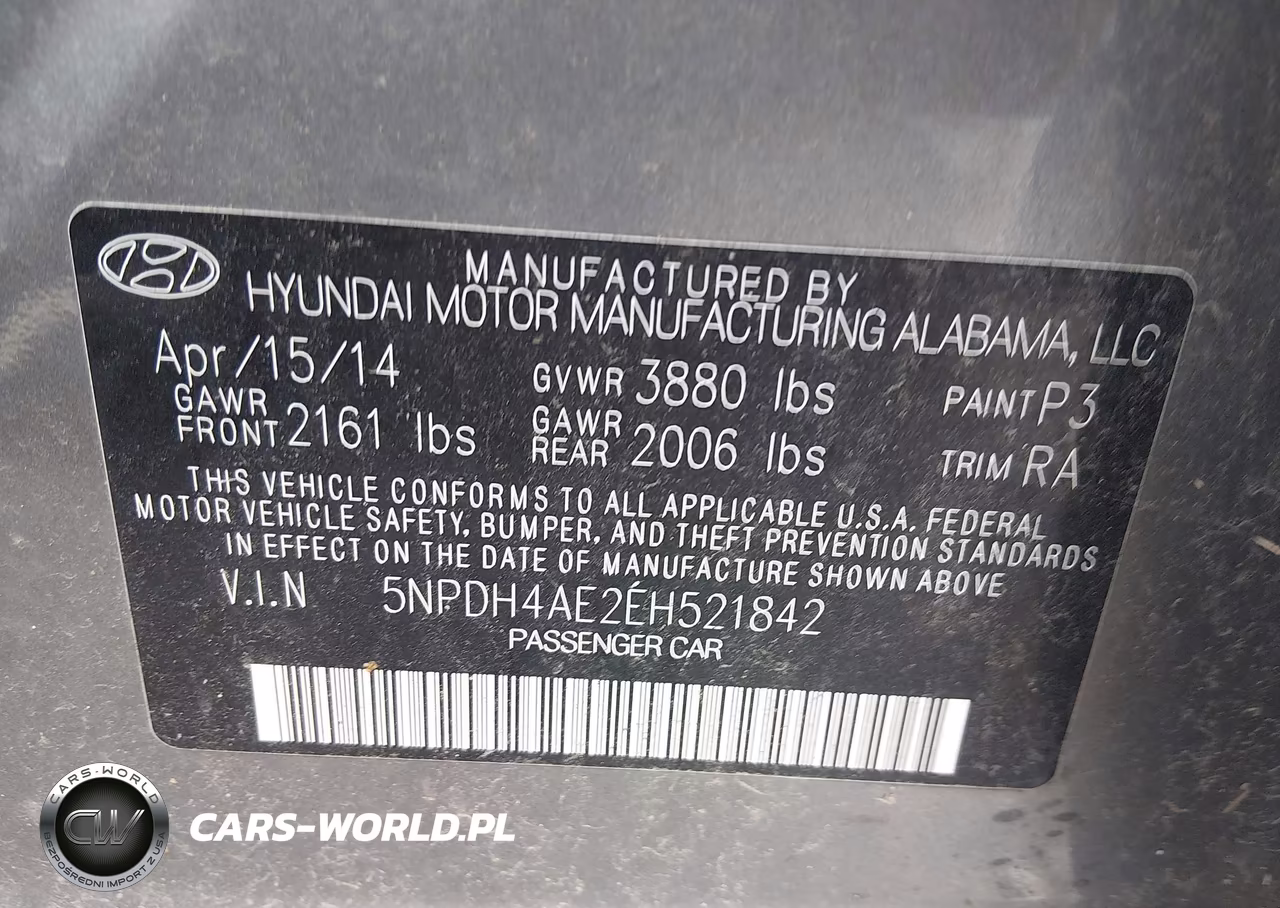 2014 Hyundai Elantra Se VIN:5NPDH4AE2EH521842 - 9