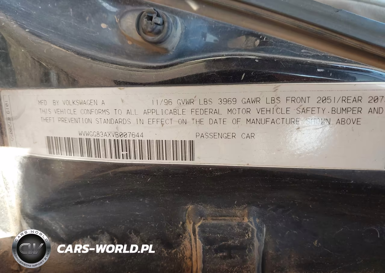1997 Volkswagen Passat Tdi VIN:WVWGG83AXVB007644 - 9