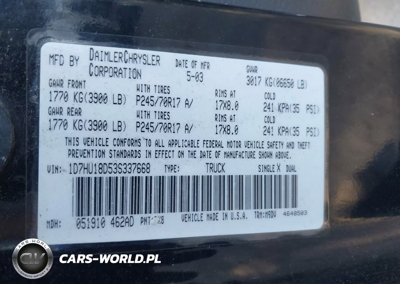 2003 Dodge Ram 1500 Slt-Laramie-St VIN:1D7HU18D53S337668 - 9