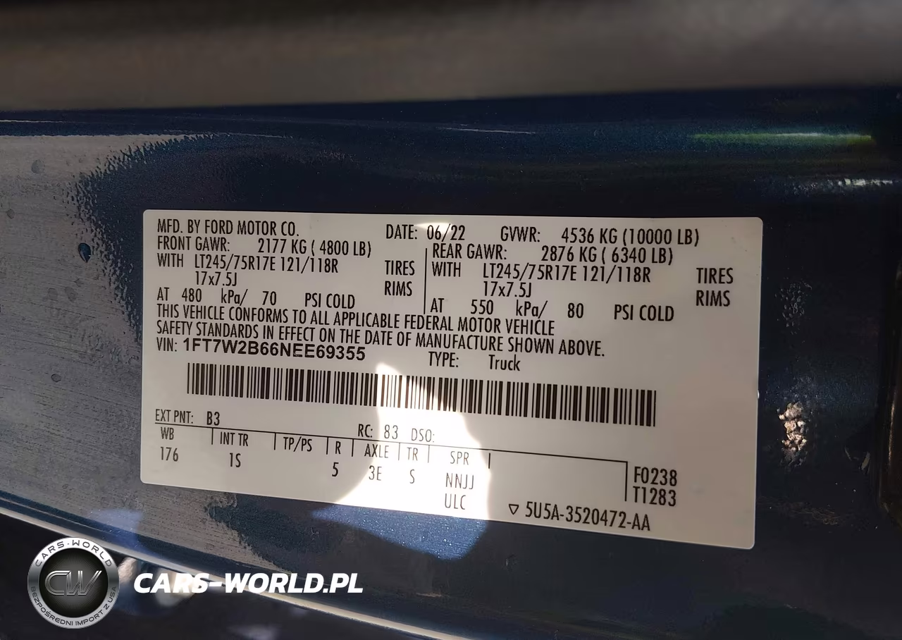 2022 Ford F-250 Xl VIN:1FT7W2B66NEE69355 - 9