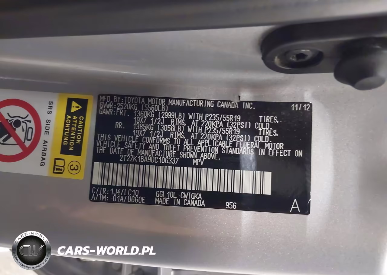 2013 Lexus Rx 350 VIN:2T2ZK1BA9DC106337 - 9