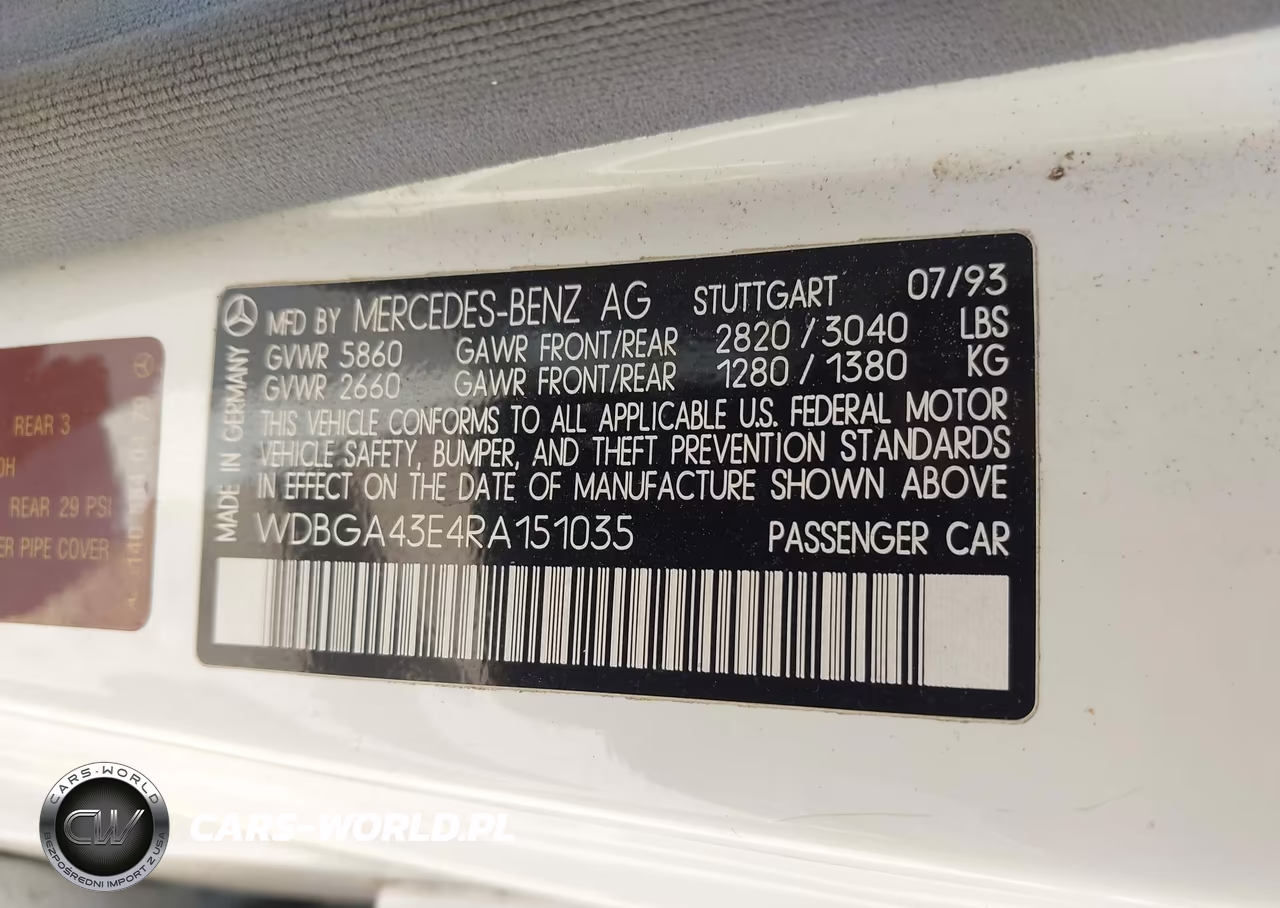 1994 Mercedes-Benz S 420 VIN:WDBGA43E4RA151035 - 9