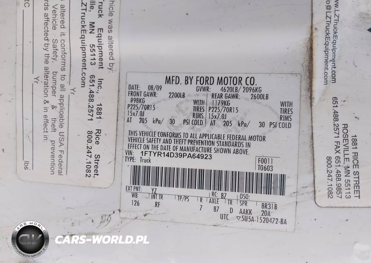 2009 Ford Ranger Xl-Xlt VIN:1FTYR14D39PA64923 - 9