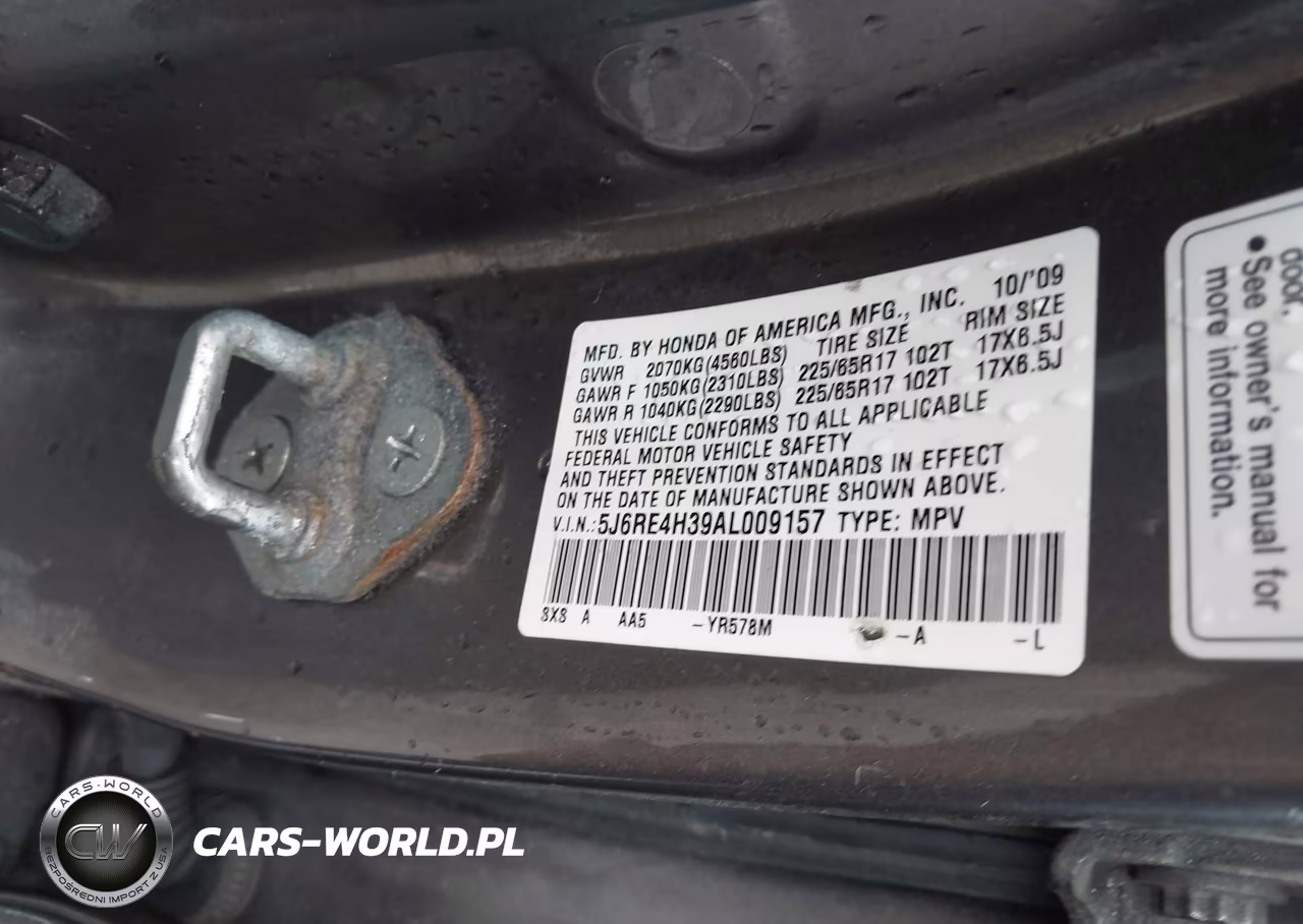 2010 Honda Cr-V Lx VIN:5J6RE4H39AL009157 - 9