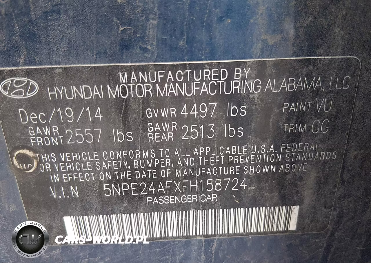 2015 Hyundai Sonata Se VIN:5NPE24AFXFH158724 - 9