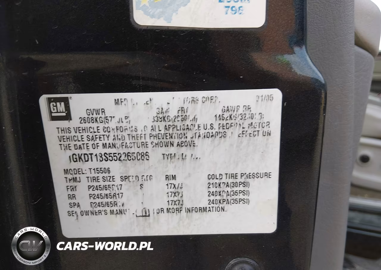 2005 GMC Envoy Slt VIN:1GKDT13S552265086 - 9