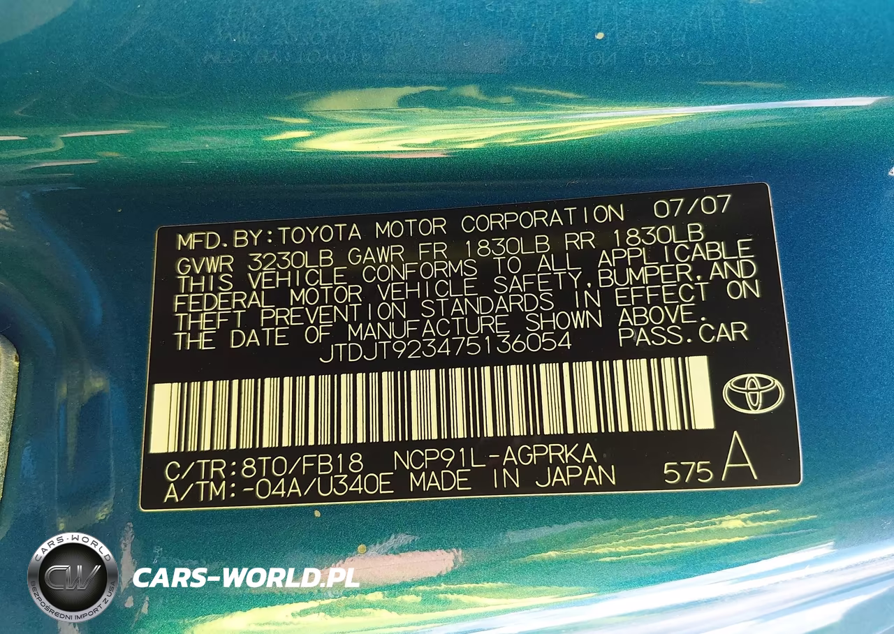 2007 Toyota Yaris VIN:JTDJT923475136054 - 9