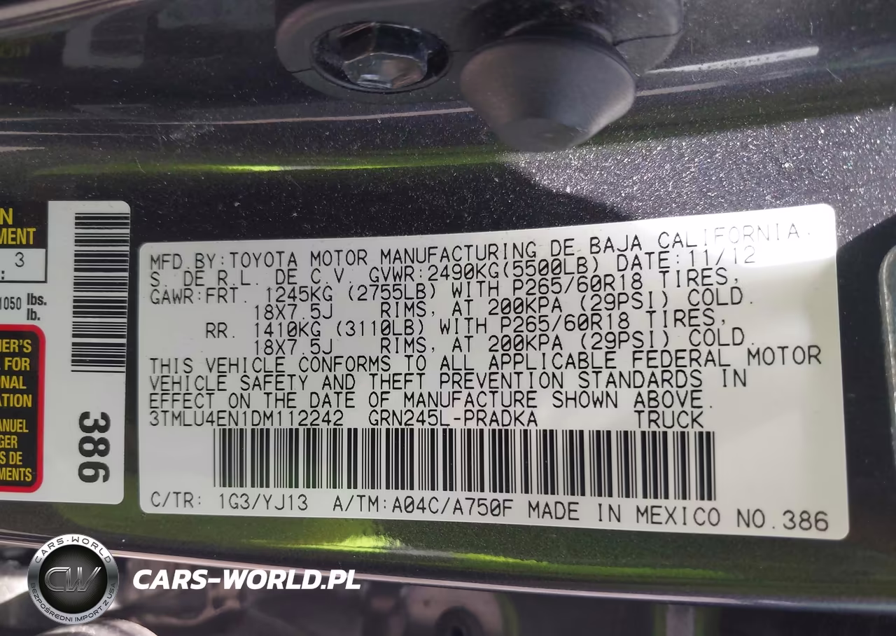 2013 Toyota Tacoma Base V6 VIN:3TMLU4EN1DM112242 - 9