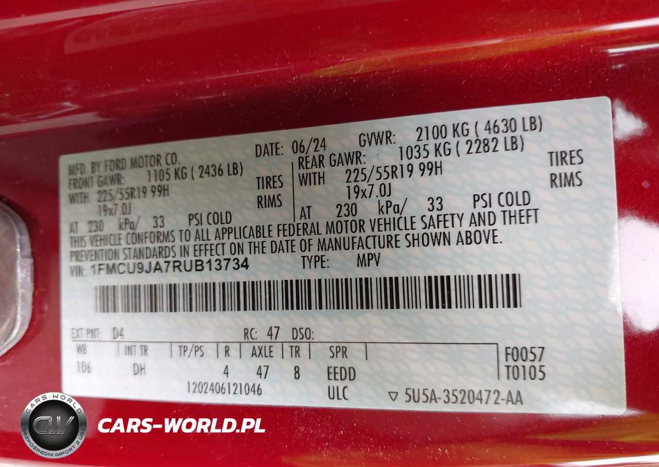 2024 Ford Escape Platinum VIN:1FMCU9JA7RUB13734 - 9