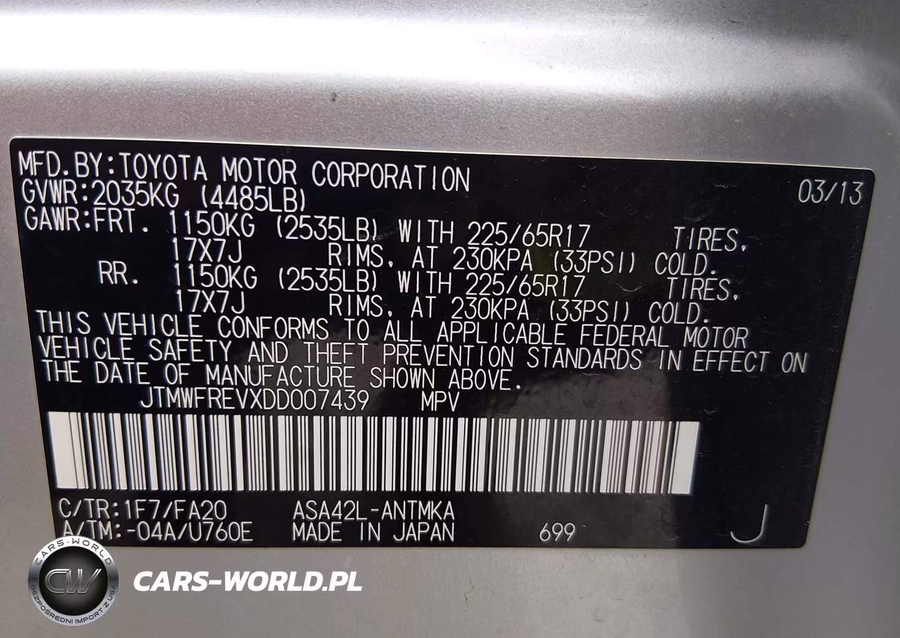 2013 Toyota Rav4 Xle VIN:JTMWFREVXDD007439 - 9