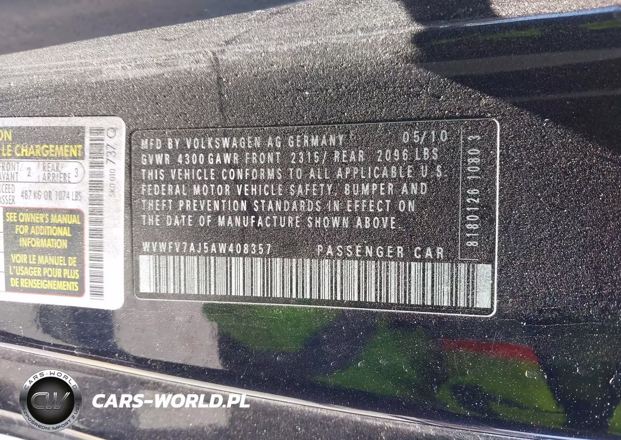 2010 Volkswagen Gti 2-Door VIN:WVWFV7AJ5AW408357 - 9