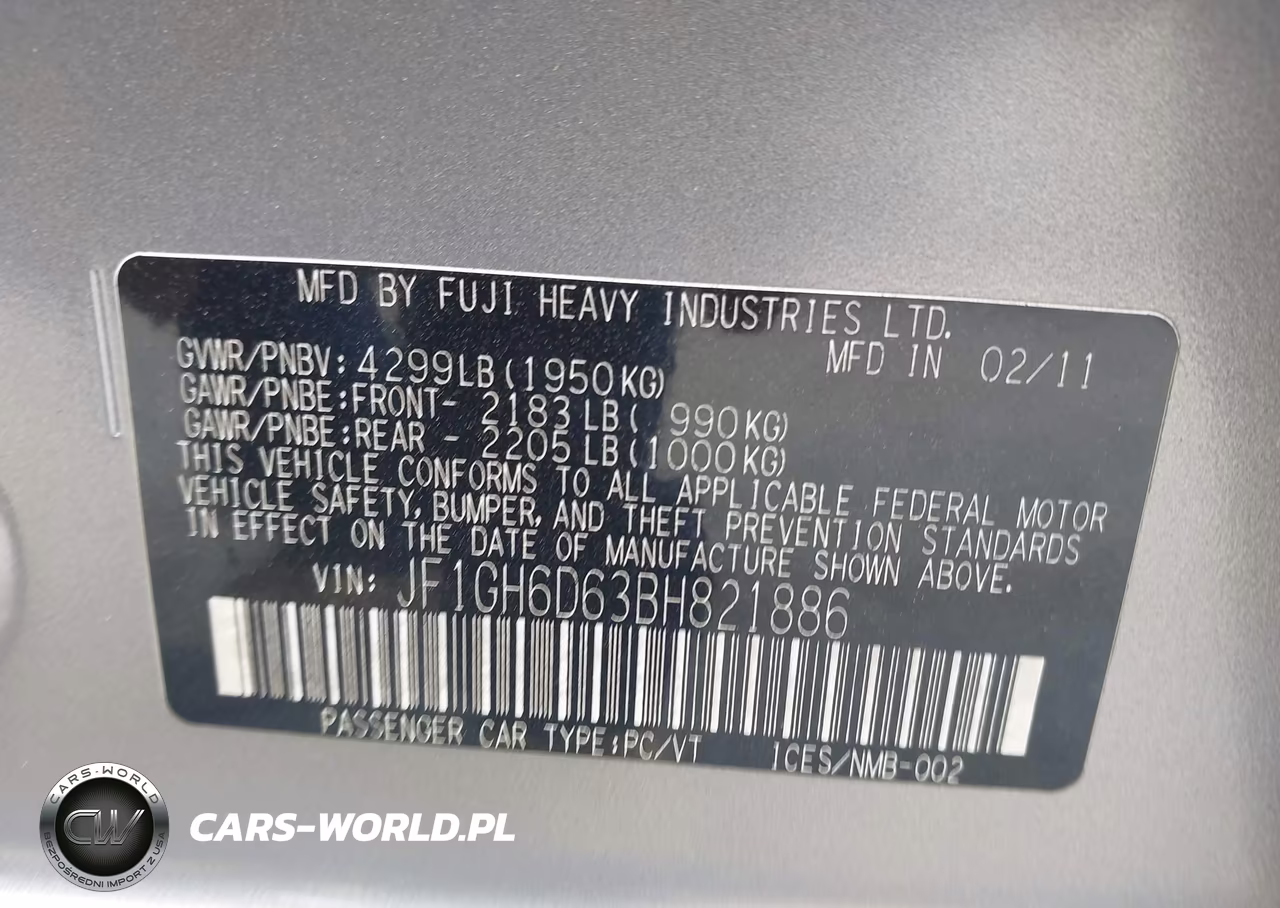 2011 Subaru Impreza Outback Sport VIN:JF1GH6D63BH821886 - 9