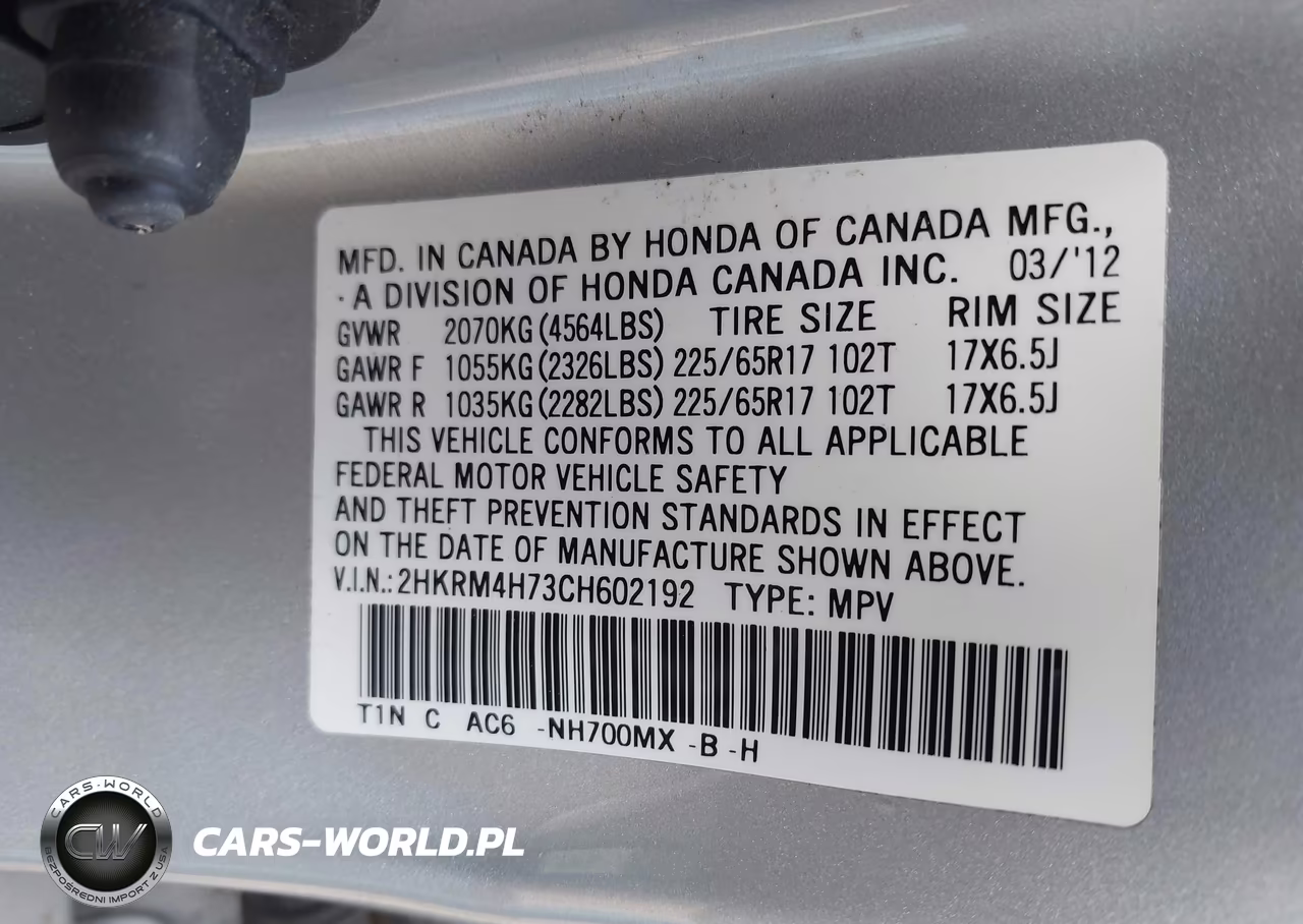 2012 Honda Cr-V Ex-L VIN:2HKRM4H73CH602192 - 9