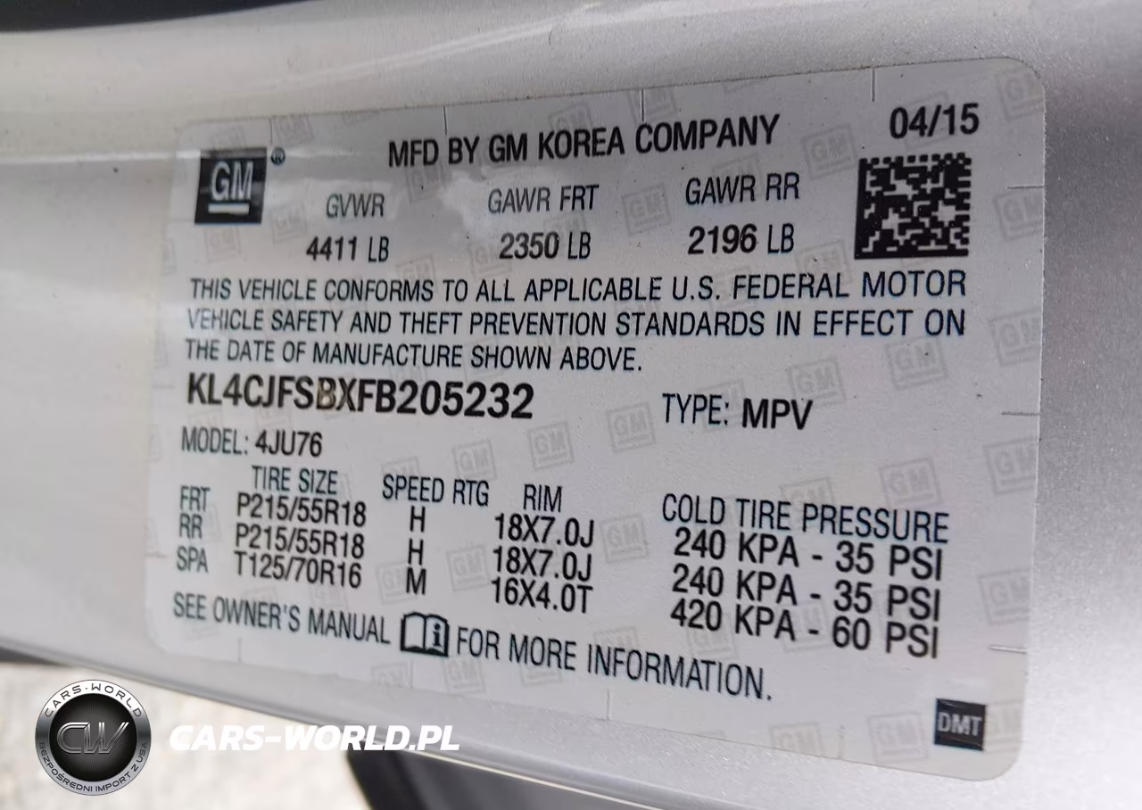 2015 Buick Encore Convenience VIN:KL4CJFSBXFB205232 - 9
