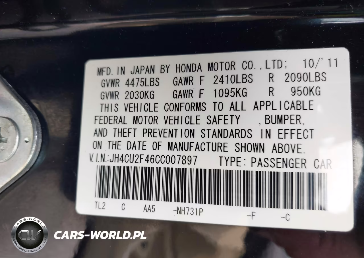2012 Acura Tsx 2.4 VIN:JH4CU2F46CC007897 - 9