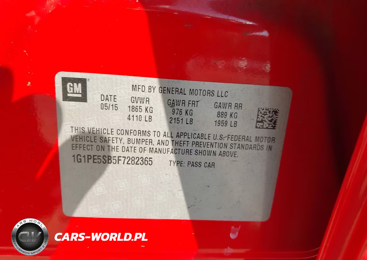 2015 Chevrolet Cruze 2Lt Auto VIN:1G1PE5SB5F7282365 - 9