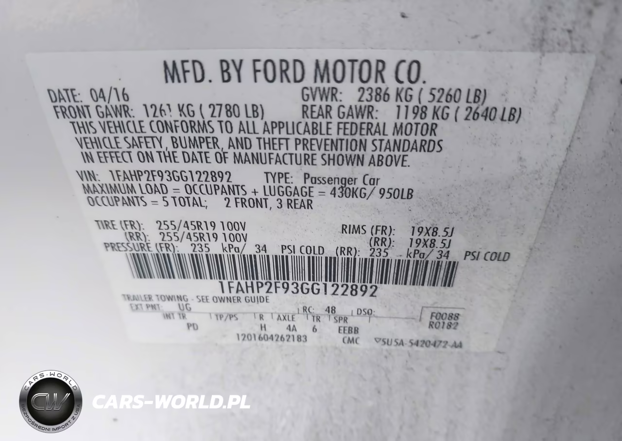 2016 Ford Taurus Limited VIN:1FAHP2F93GG122892 - 9