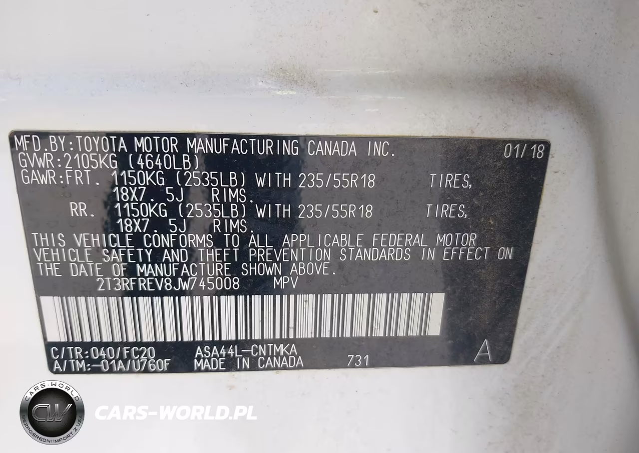 2018 Toyota Rav4 Adventure VIN:2T3RFREV8JW745008 - 9
