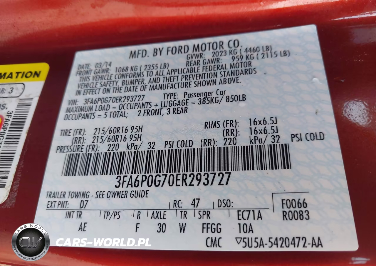 2014 Ford Fusion S VIN:3FA6P0G70ER293727 - 9