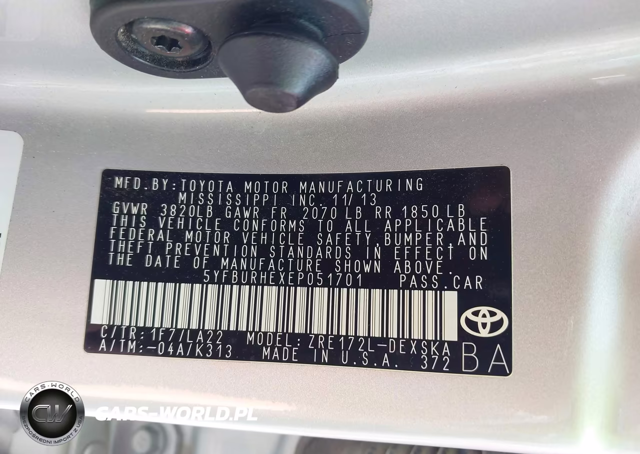 2014 Toyota Corolla S Premium VIN:5YFBURHEXEP051701 - 9