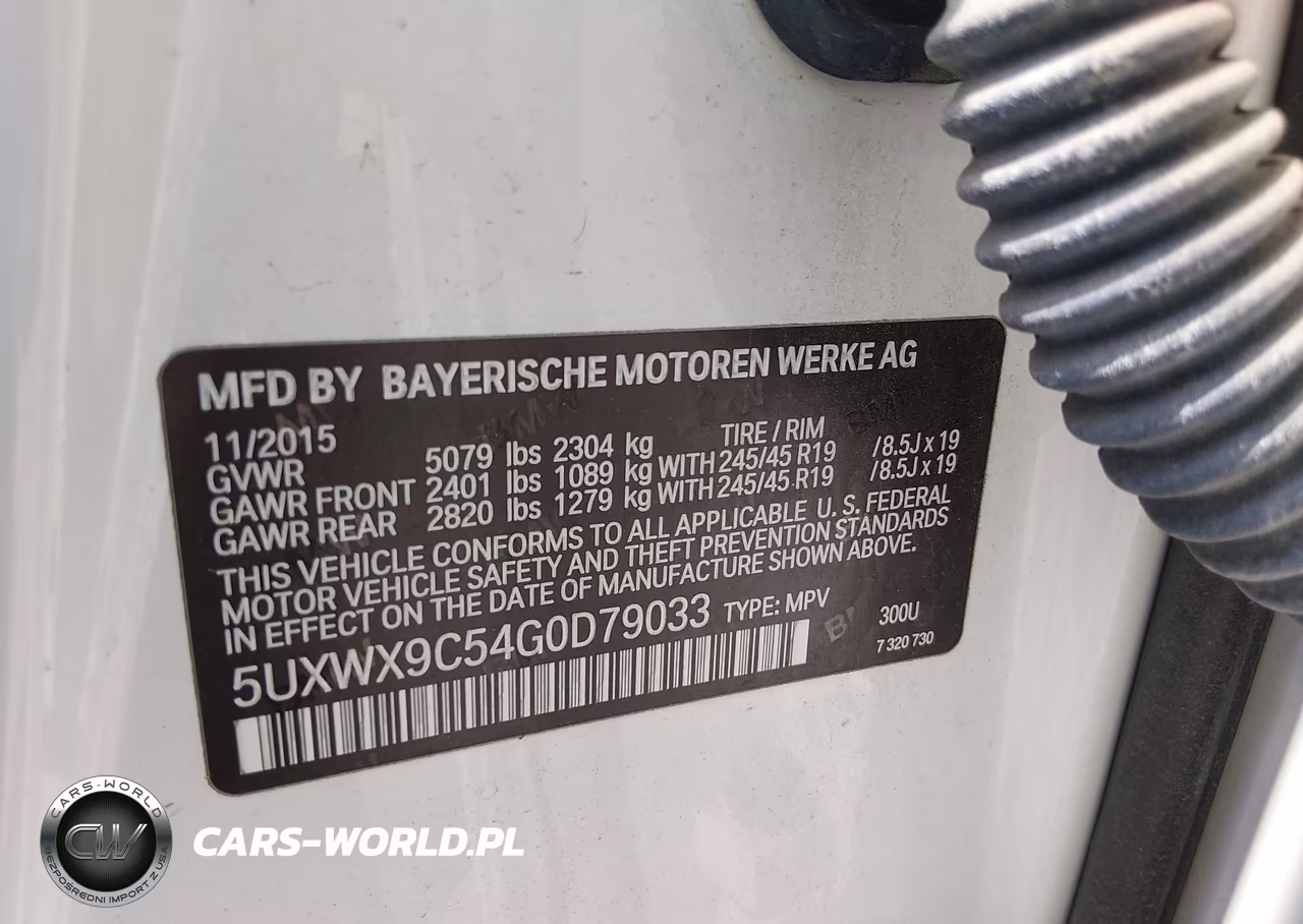 2016 BMW X3 xDrive28I VIN:5UXWX9C54G0D79033 - 9
