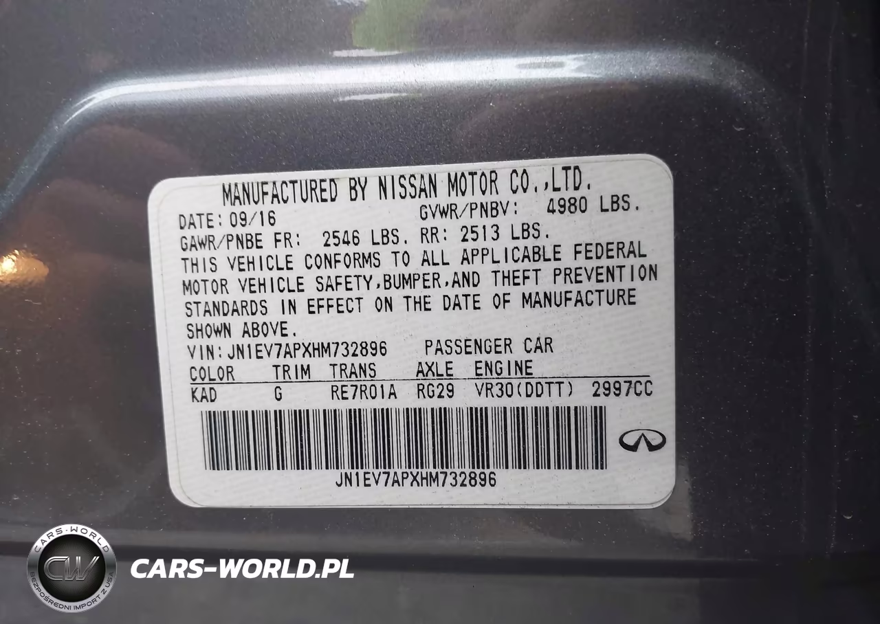 2017 Infiniti Q50 3.0T Sport VIN:JN1EV7APXHM732896 - 9