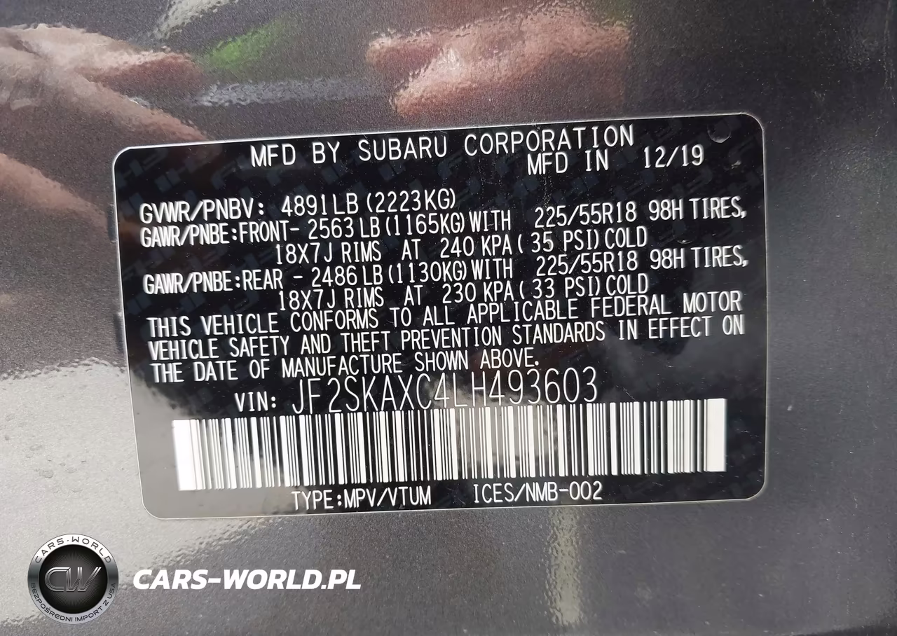 2020 Subaru Forester Touring VIN:JF2SKAXC4LH493603 - 9