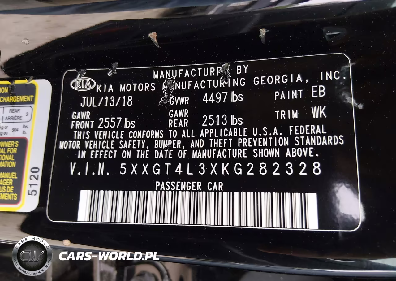 2019 Kia Optima Lx VIN:5XXGT4L3XKG282328 - 9