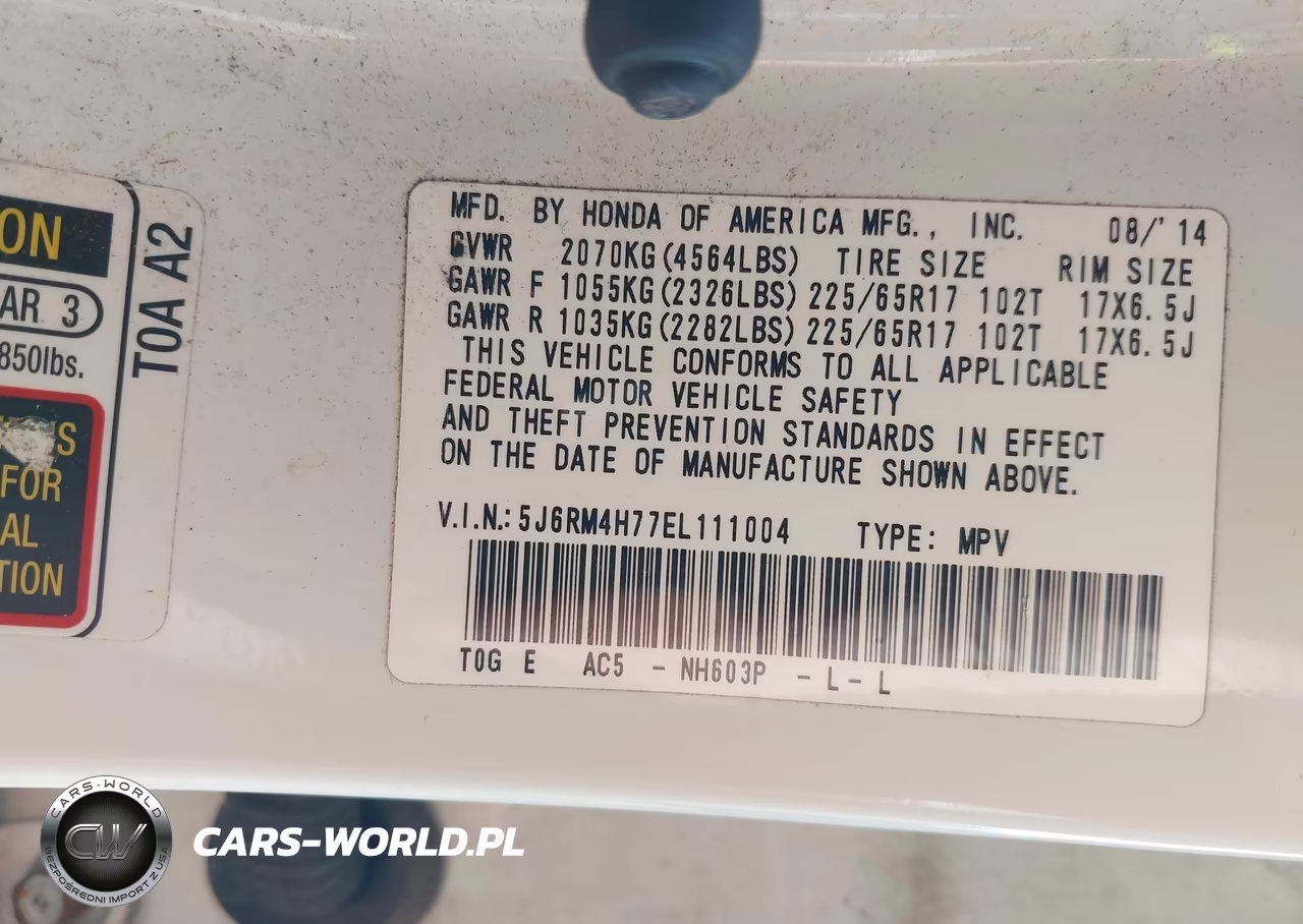 2014 Honda Cr-V Ex-L VIN:5J6RM4H77EL111004 - 9