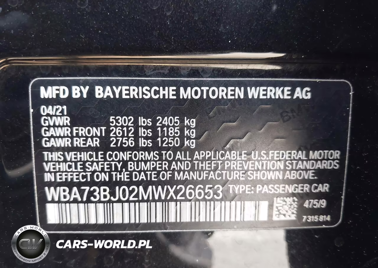 2021 BMW 5 Series 540I xDrive VIN:WBA73BJ02MWX26653 - 9