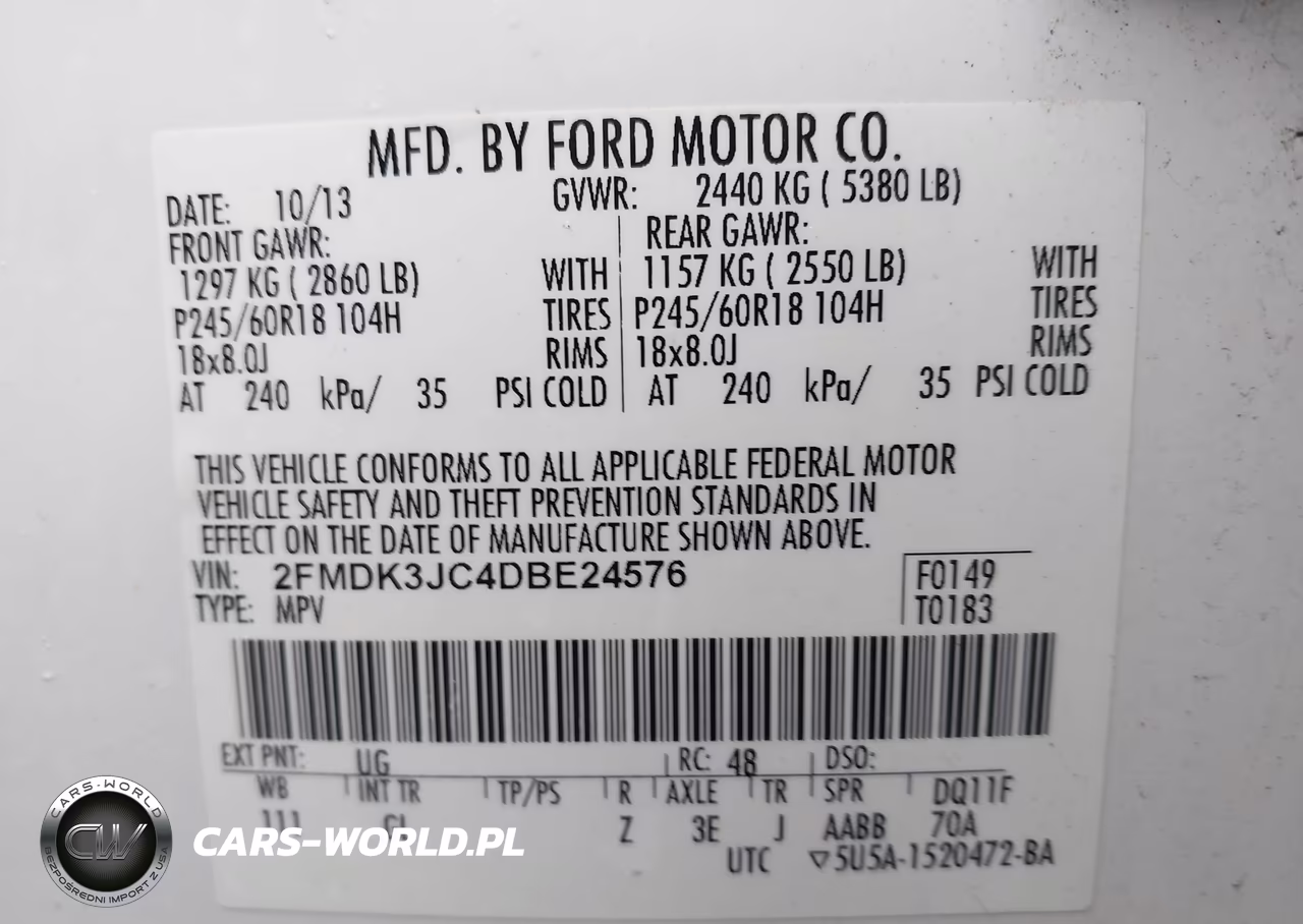 2013 Ford Edge Sel VIN:2FMDK3JC4DBE24576 - 9