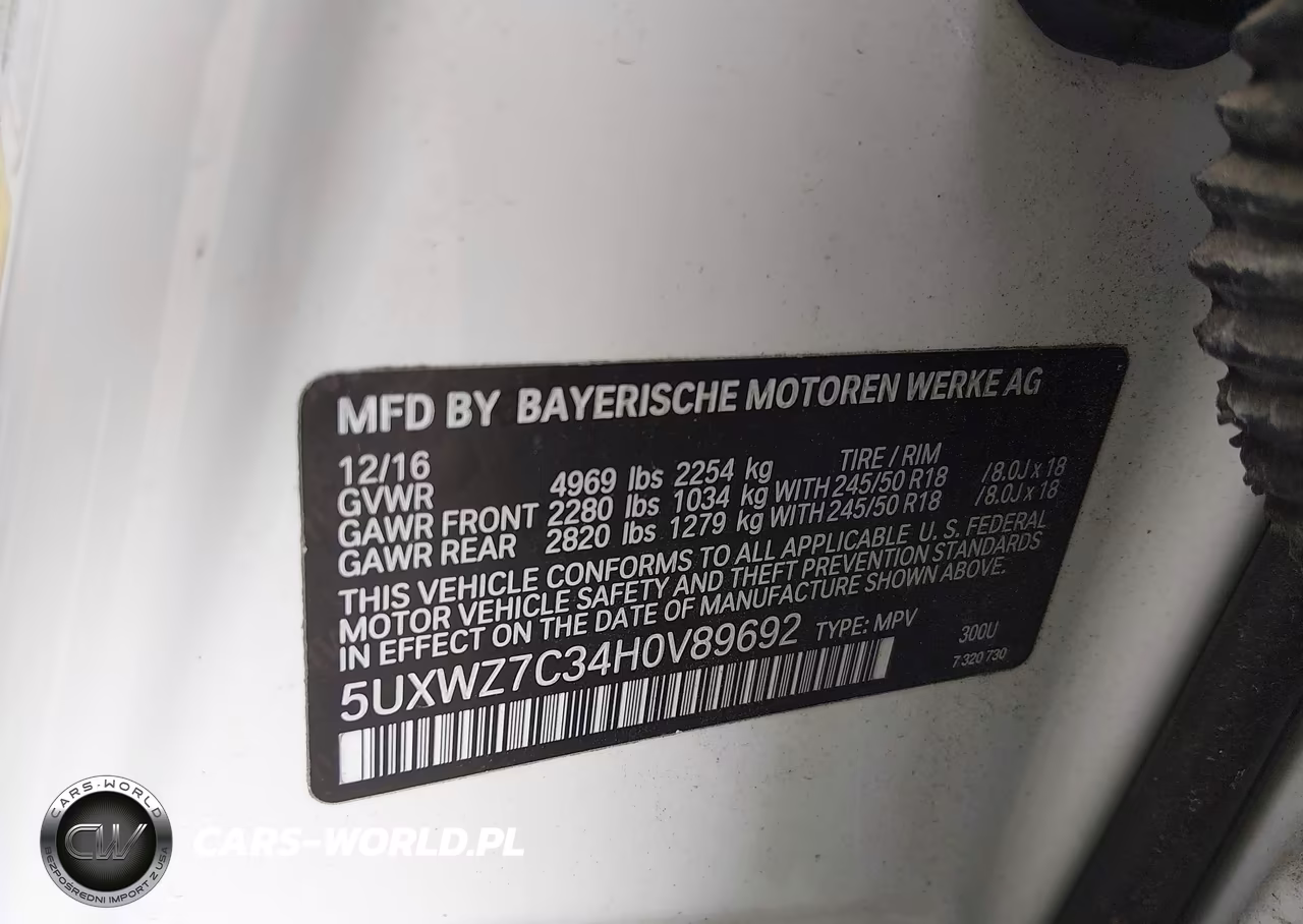 2017 BMW X3 Sdrive28I VIN:5UXWZ7C34H0V89692 - 9